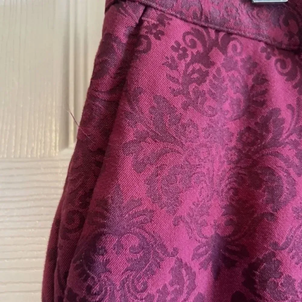 Michael Kors Women’s Pants Size 14 Red with Darker Baroque Pattern NWOT